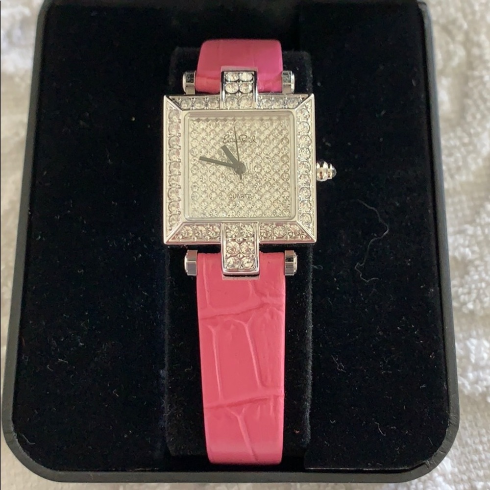 Erwin Pearl Diamond Watch with Pink Band
